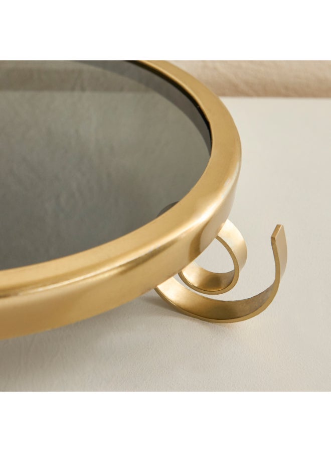 Home Box Sands and Palms Sahra Decorative Metal Footed Stand - 28x28x7 cm - Image 3